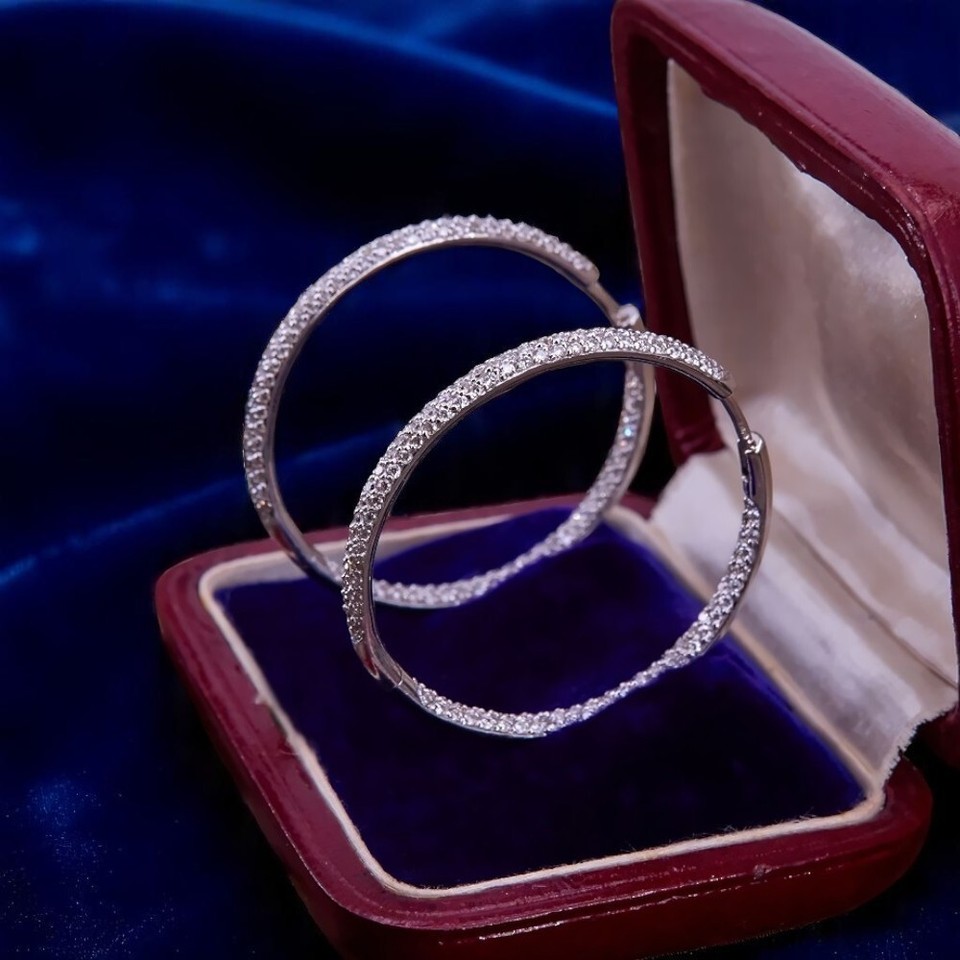 Auiremrti Set Di 3 Orecchini Da Donna Con Opale – Placcati In Oro Bianco 14K, Cerchio E Cartilagine, Ipoallergenici, Minimal, Regalo Elegante