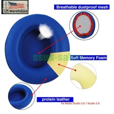 Blue Ear Pads for Beats Studio 2.0 / Studio 3.0 Headphones protein leather US