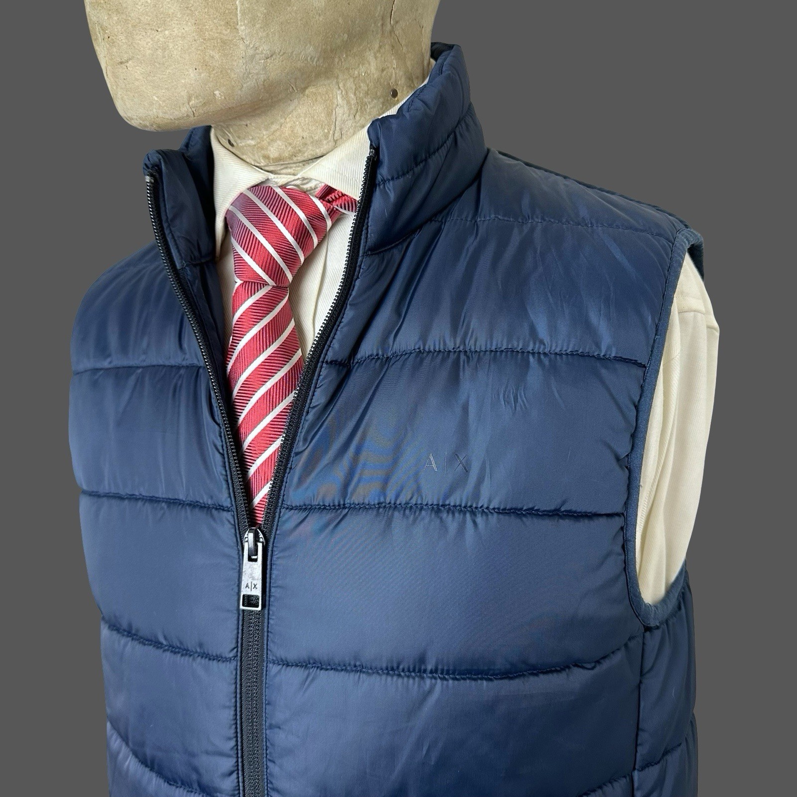 Armani Exchange Gilet Vest Bodywarmer Medium Men’s Blue Navy Puffer Quilted image 7