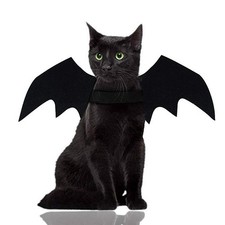 Malier Halloween Cat Costume for Cats Dogs Pet Bat Wings Dog Small, Black