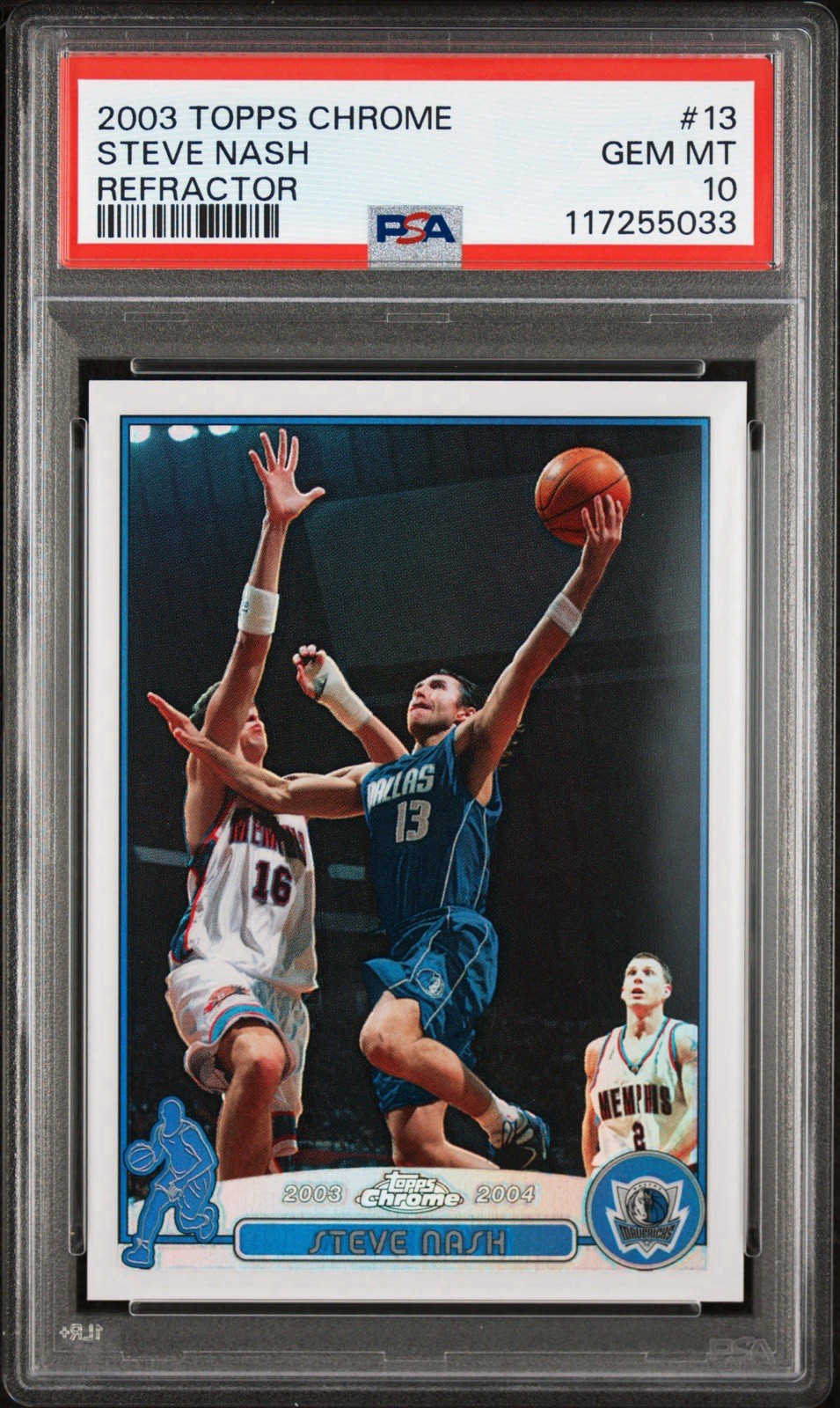 Topps 2003-04 Chrome Steve Nash #13 Refractor PSA 10 Dallas Mavericks