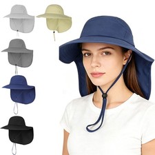 UPF 50 Wide Brim Sun Hats with Neck Flap Sun Protection UV Hat for Men Women