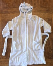 Pottery Barn Kids 4 - 6 Unicorn Critter Robe Plush Hooded Purple Fleece Head