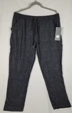 Women's Scorpio Sol Fare Crop Joggers Black Ditsy Cheetah Size Small-NEW w tags