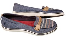 Grasshoppers Windsor Knot Braid Loafers Size 8.5 N Comfort Denim Ortholite