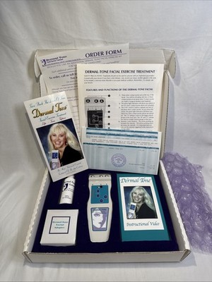 Vintage Dermal-Tone Facial Exerciser Kit w Facial Adapter Power Cord Orig Box