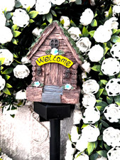 Enchanted Firefly Glow Solar Powered Fairy House Stake Light for Garden Decor
