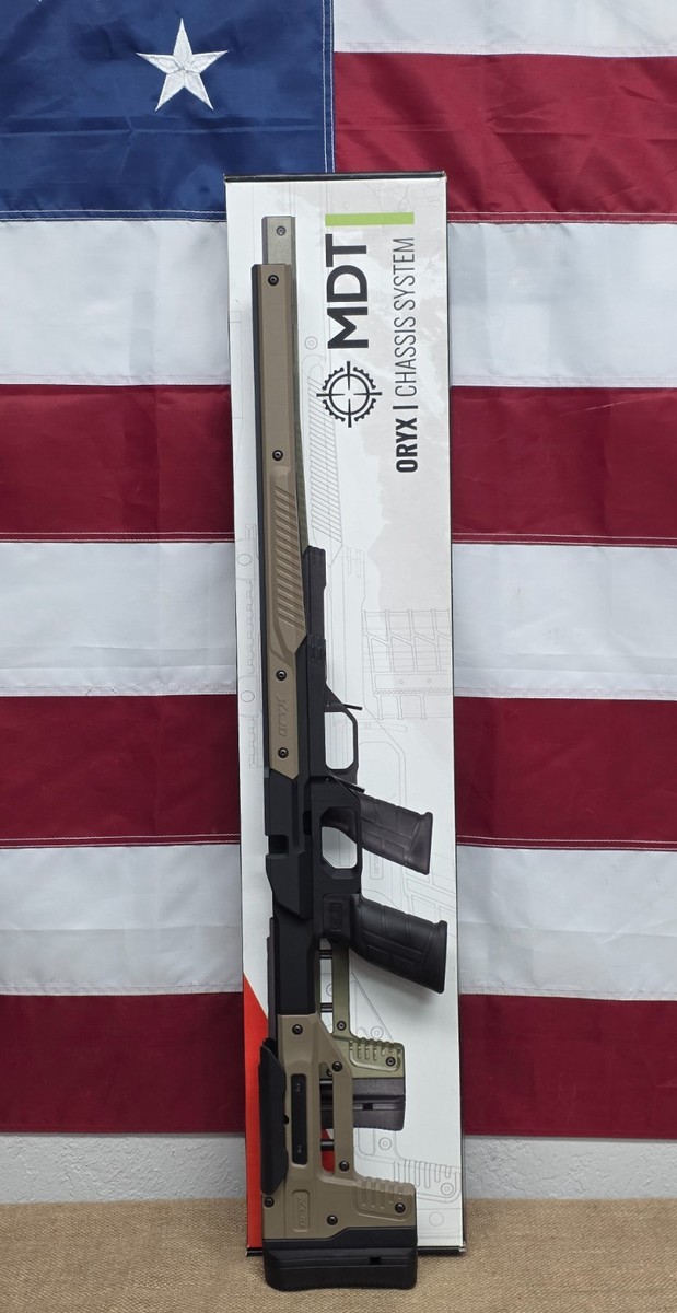 MDT Oryx Rifle Upgraded Chassis Stock Savage 110 Short Action, FDE