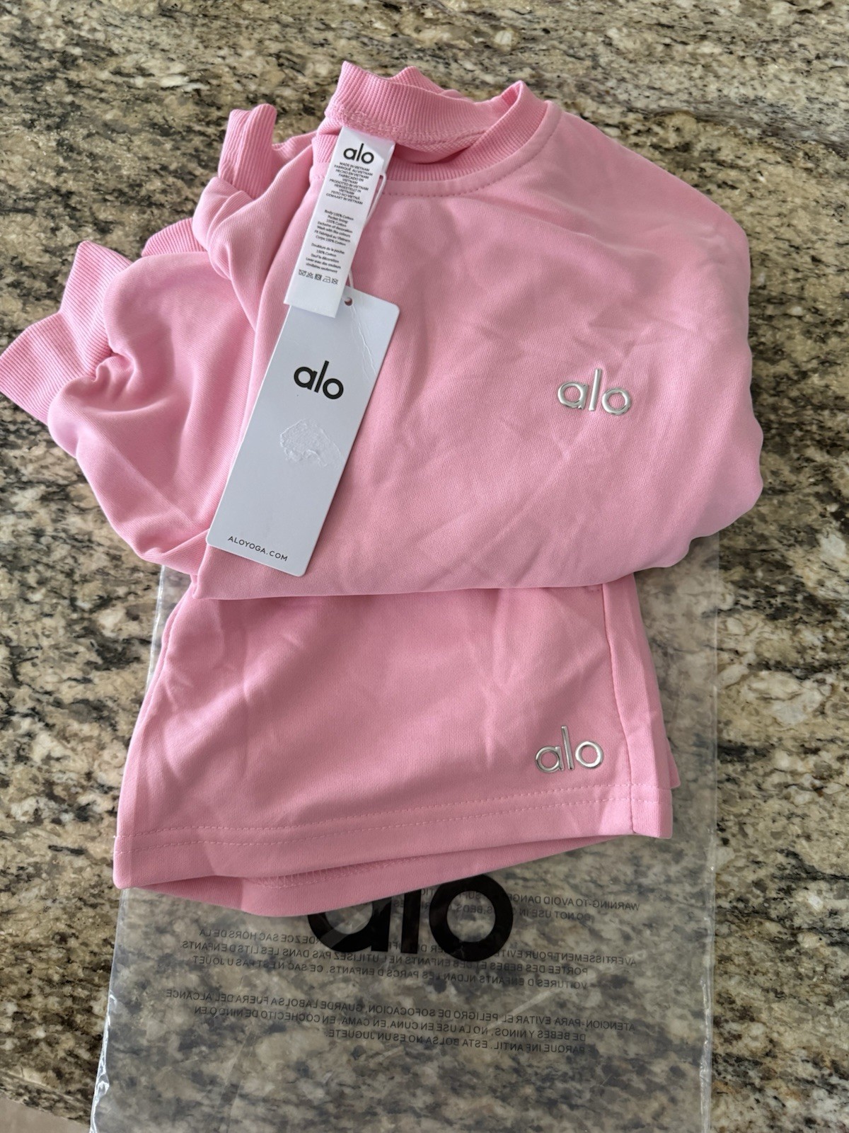 Alo Pink Short Set