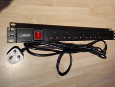 6-Way Power Distribution Unit Strip Surge Protected, UK PDU Data Network Cabinet
