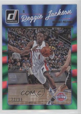 2016-17 Panini Donruss Green Holo Laser 22/99 Reggie Jackson #103 6x3