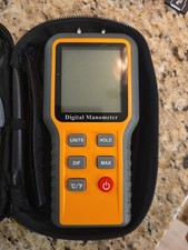 Digital LCD Manometer Differential Dual Port Air Pressure Meter Gas Tester