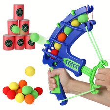 Foam Ball Shooting Toy Bow – Safe Archery Blaster with Soft Balls & Target Cans