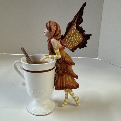 Amy Brown Cider Faery Figurine with Cup and Cinnamon Stick