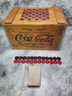 Vintage 90s Coca-Cola Wood Crate Storage Chest Checker Board Top W/ Checkers