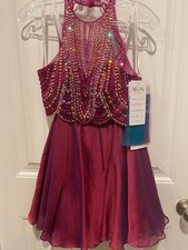 Ellie Wilde by Mon Cherie BNWT Embellished Beaded 2 piece Party dress Size 2