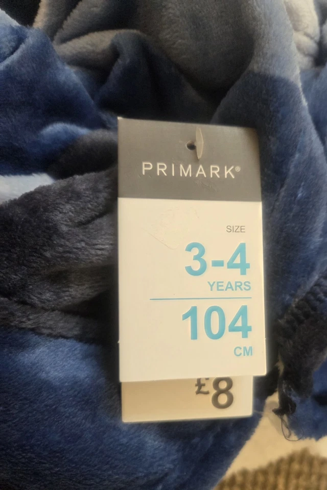 BNWT Primark Boys 3-4 Years Blue Striped Dressing Gown - Image 3 of 3