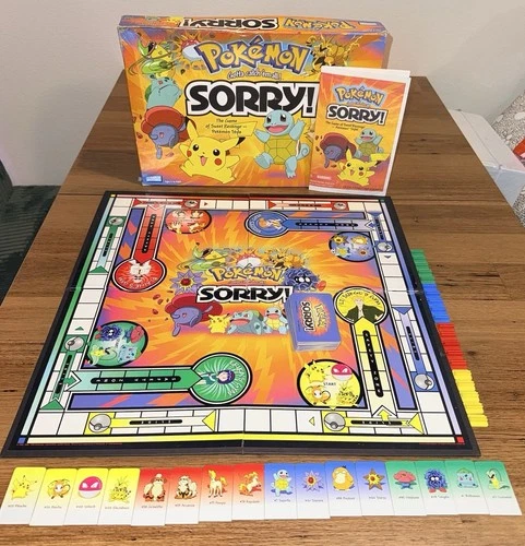 Vintage 2000 Pokemon Sorry Board Game Gotta Catch Em All- 100% Complete