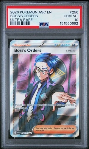 2026 POKEMON ASC EN-ASCENDED HEROES ULTRA RARE #256 BOSS'S ORDERS PSA 10