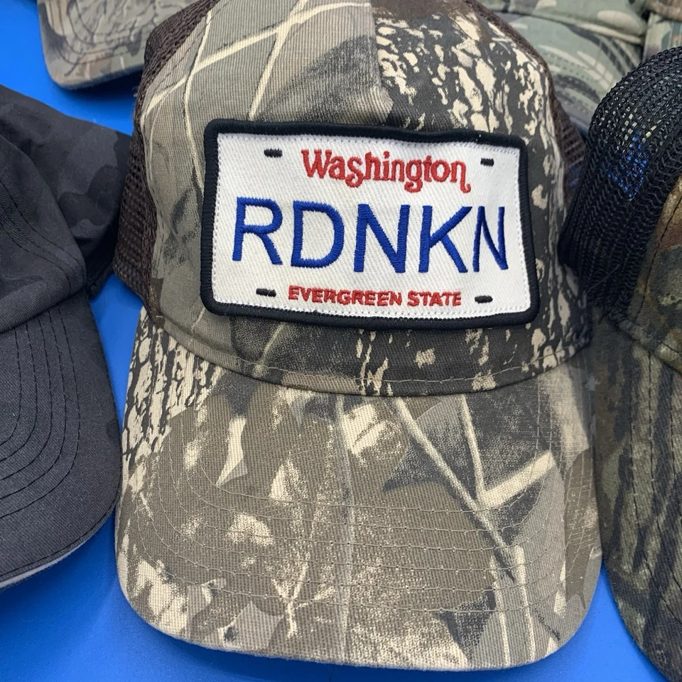 Lote de 6 gorras atléticas de camionero camufladas LOTE DE 6 sombreros sombreros correa de malla espalda a presión Foto 3 de 4