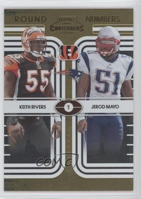 2008 Playoff Contenders Round Numbers Gold Keith Rivers Jerod Mayo Rookie RC 0a1