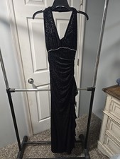 Betsy  Adam Black Halter Neck Gown Size 6