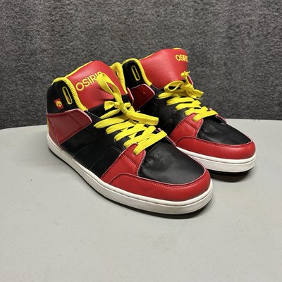 Osiris High Top Skate Shoes Sneakers Red Black Yellow Mens size 13