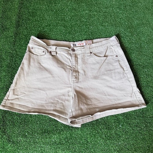 Faded Glory High Rise Cuff Hem Light Green Stretch Jeans Mom Shorts Size 12 - Picture 2 of 11