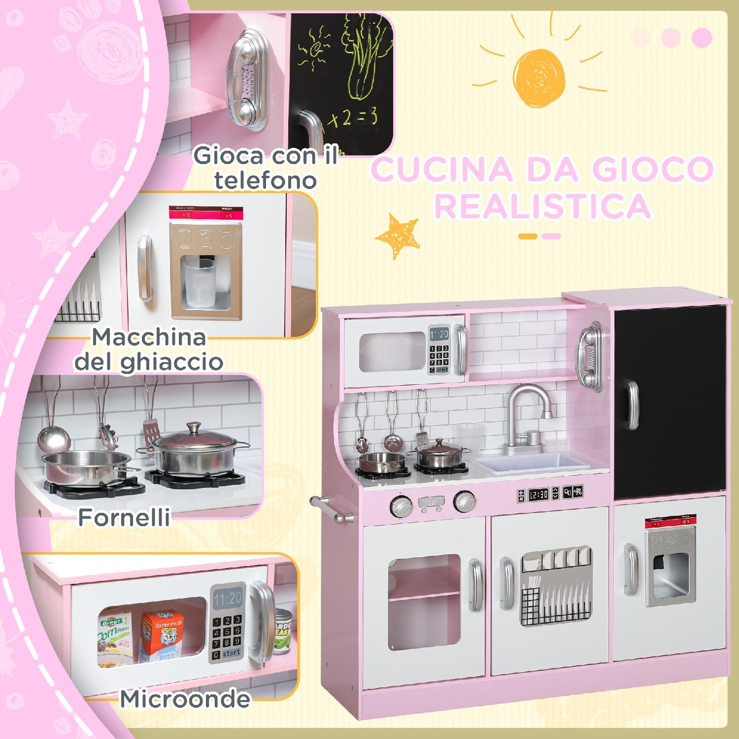 Cucina Giocattolo in Legno DecHome per Bambini foto 5