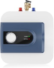 Mini calentador de agua eléctrico con tanque, 1,6 galones debajo del fregadero bajo demanda calentador de agua