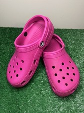 Hot Pink Women s Size 7 Men s size 5 Slip On Comfortable Lightweight Crocs GUC