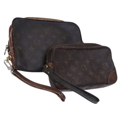 LOUIS VUITTON Monogram Clutch Bag 2 Set LV Auth EC228