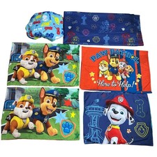 Paw Patrol Full Sheet Set Pillowcase Toddler Kids Bedding Blue Red