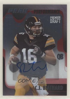 2017 Sage Hit Peak Performance Platinized CJ Beathard #PK-CJB Rookie Auto RC 2b2