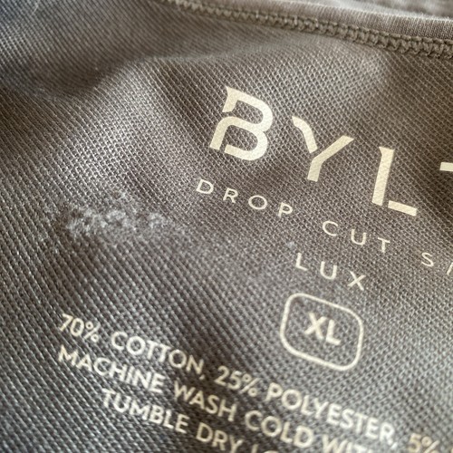 Camicia Bylt Uomo XL Grigio Scuro Drop Cut Lux Manica Corta Elasticizzata Palestra Attiva - Foto 11 di 11