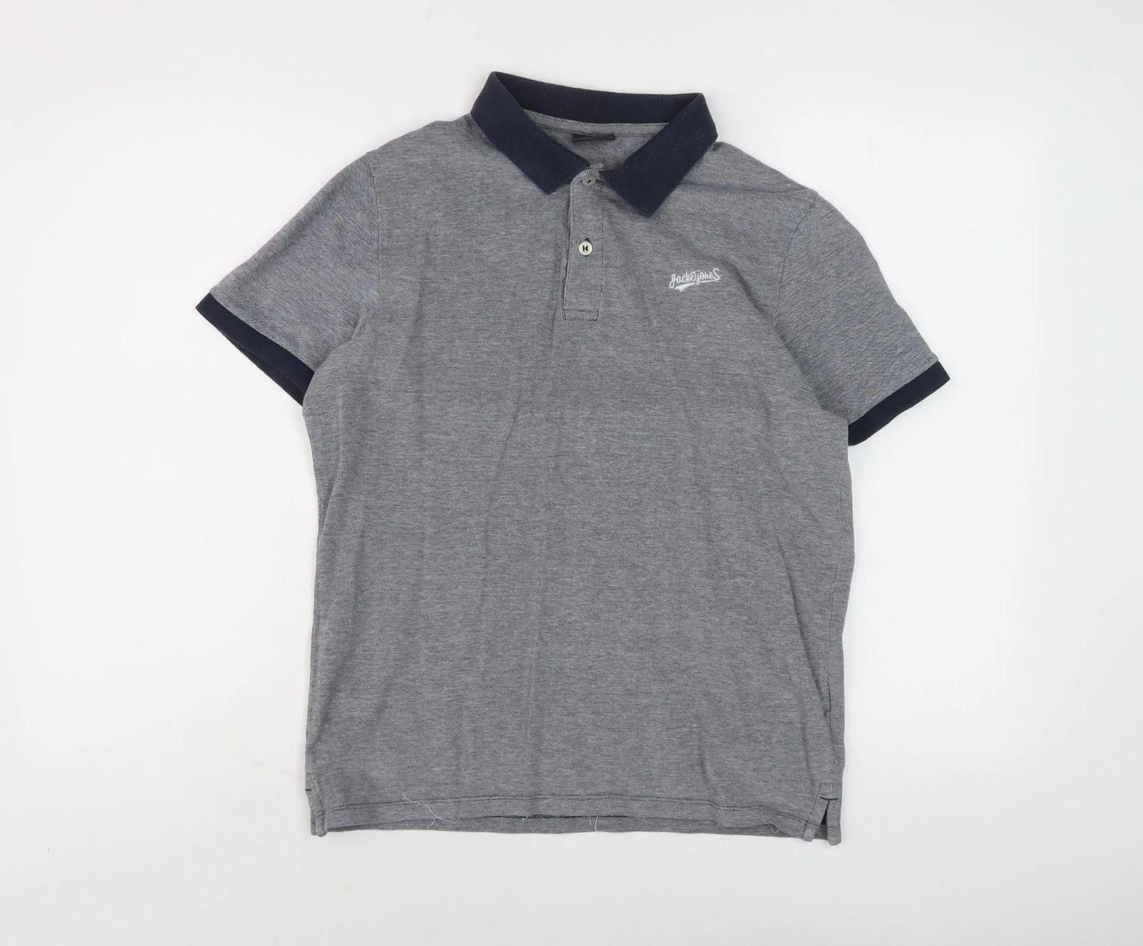 Jack & Jones Men's Grey Polo Shirt S Short Sleeve