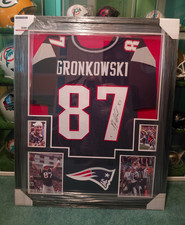 Rob Gronkowski Signed New England Patriots #87 Jersey Framed Display PSA