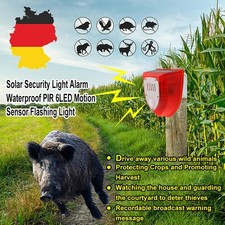 Solar Alarm Licht Infrared Bewegungsmelder 129db Hund Gebell Sicherheit 3V Lamp&