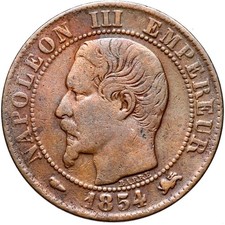 France - Napoleon III - Coin - 5 Centimes 1854 D - Lyon