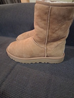 UGG Womens Classic Mini II Brown Suede Pull On Ankle Snow Boots Size 5