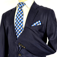 J.CREW Ludlow Wool  Cotton Blazer American Woolen Company Cloth USA Navy 40R