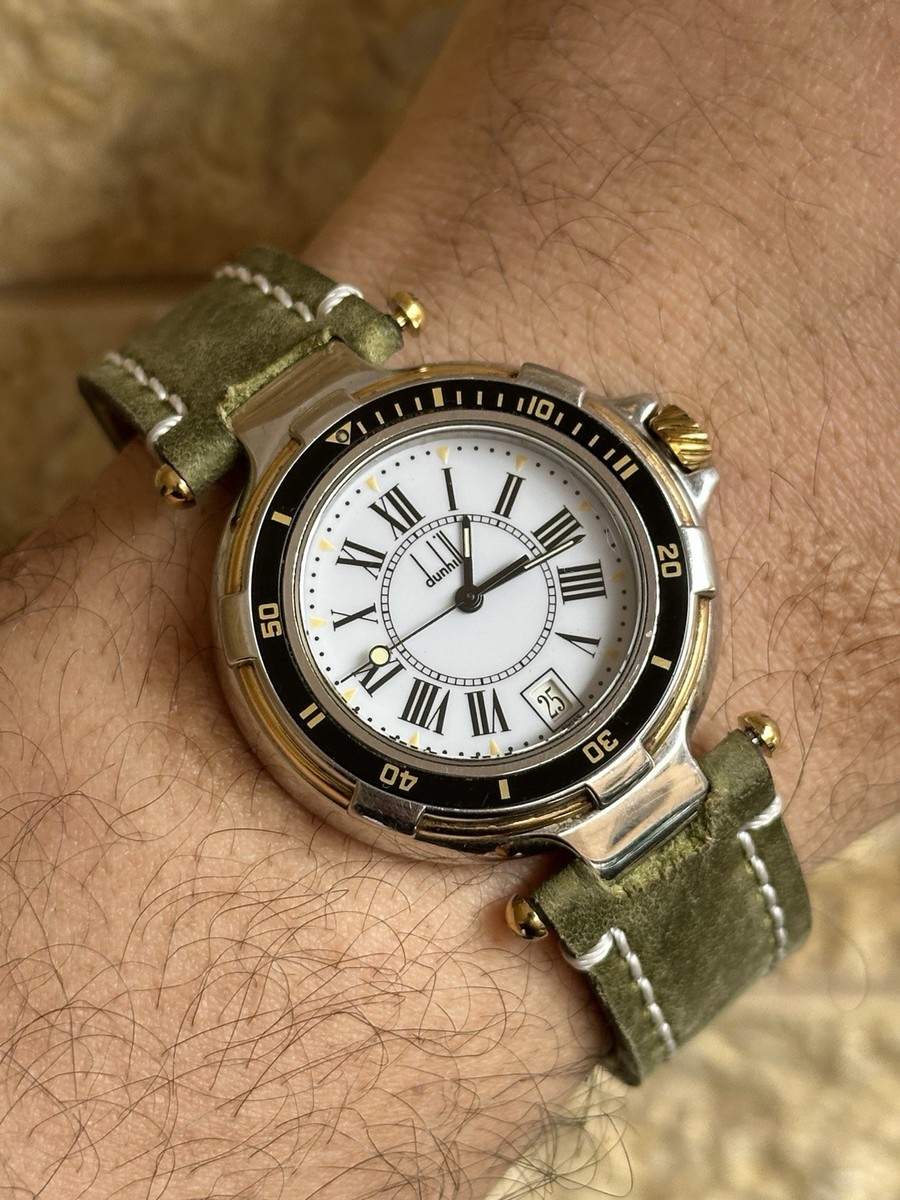 ☆期間限定！【dunhill 腕時計Quartz/MADE SWISS現状品】 Dunhill Millennium Diver Quartz 36mm Vintage Swiss Gold Bezel Two