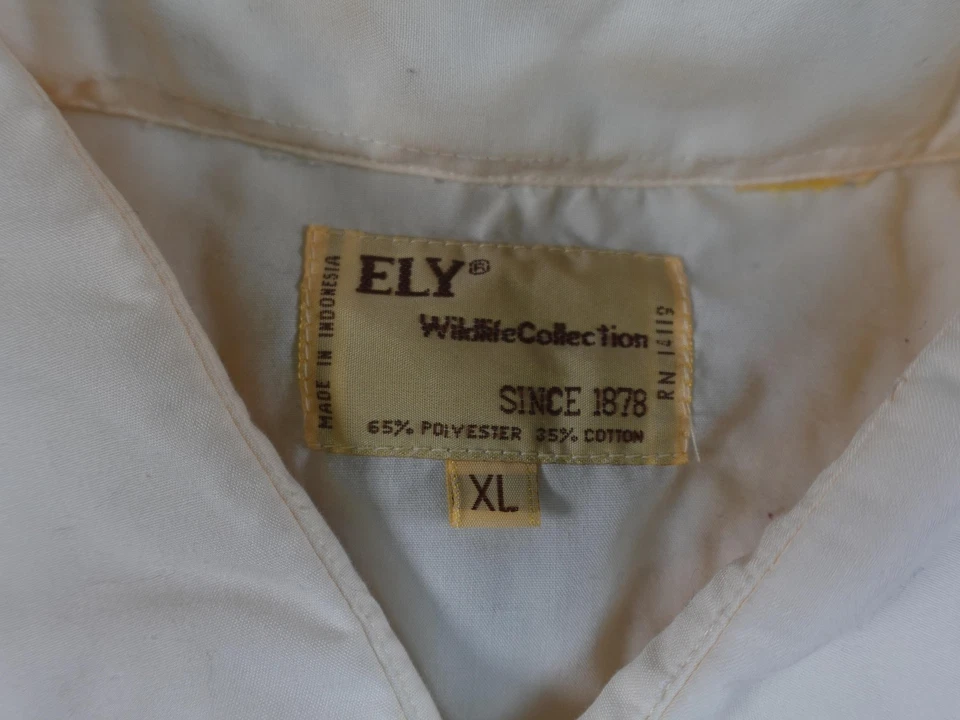 Camisa De Colección Ely Wildlife Para Hombres XL Amarilla Perla Occidental Bordada Ciervo A Presión Años 90 Foto 4 de 4
