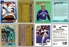 Tom Henke 4 Card Lot - Toronto Blue Jays / Texas Rangers