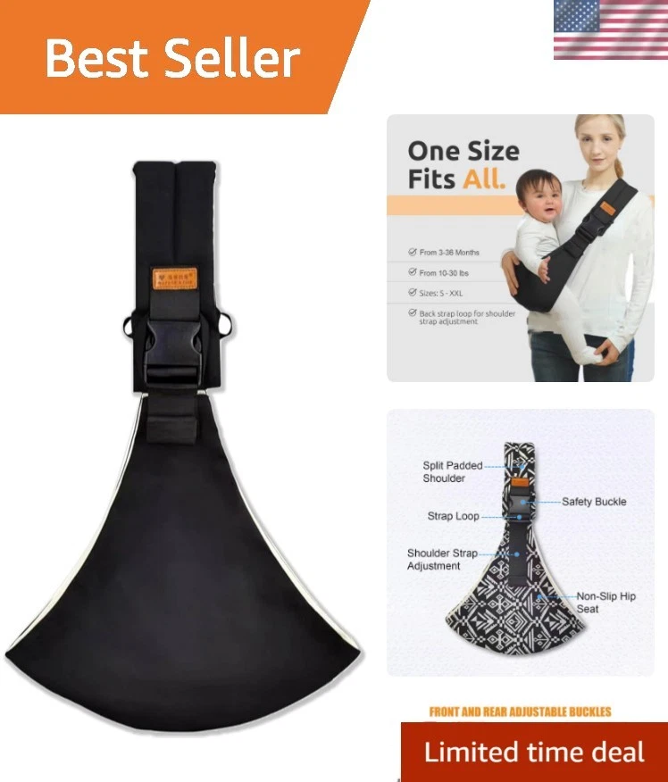 Ultimate Adjustable Baby Carrier in Black - Safe, Comfortable, and Stylish