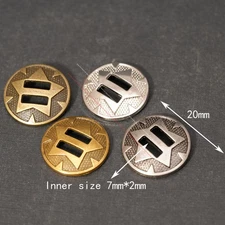 10X Western Metal Horse Saddles Belt Hat Band DIY Star Slotted Concho 20mm