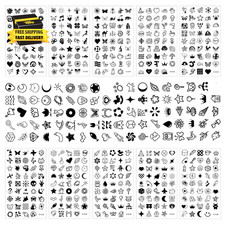 10 Sheets 450 Pcs Tiny Small Temporary Tattoos for Women Men Finger Hands, Long