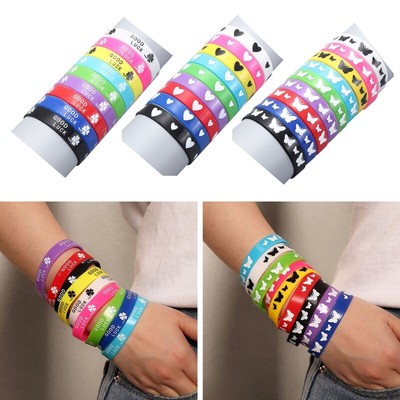 Elasticity Hand Wristband Silicone Bracelets for Kids Boys Girls Women Jewelry
