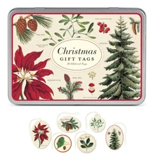 Cavallini & Co. Christmas Botanical Glittered Gift Tag Set, Assorted