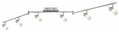  Paulmann Spotlights ZyLed Stange 6x3W Eisen gebürstet 230V/12V Metall/Glas